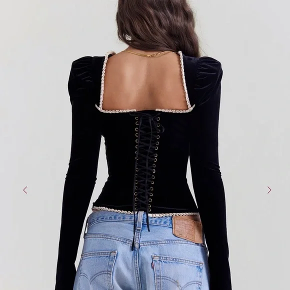 House of CB NOA Black Velvet Corset - Picture 3 of 11